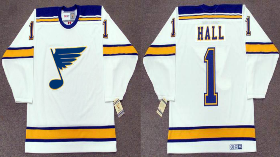 2019 Men St.Louis Blues 1 Hall white CCM NHL jerseys